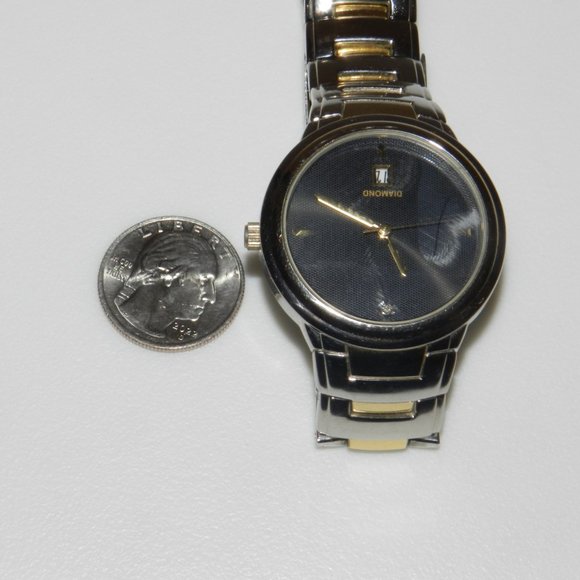 Vintage Allude Men's Black Dial Real Diamond Quartz Watch Date New Battery - Picture 11 of 12